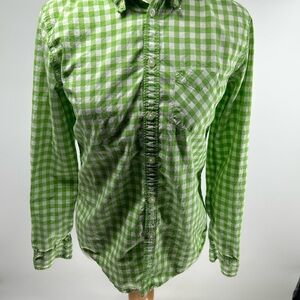 Green gingham vintage Ralph Lauren woman’s small button up shirt